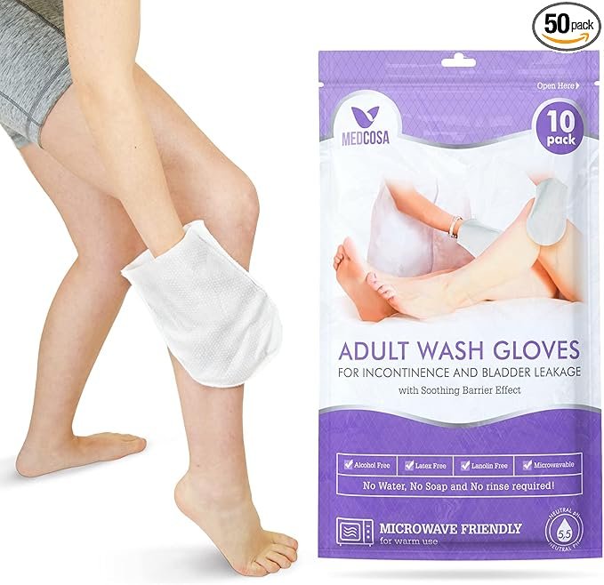 Medcosa Adult Body Wipes – Wet Wipes for Adults Unscented Premoistened – Bed Bath Wet Wipe – Pack of 50 Wash Cloths 1 dsf